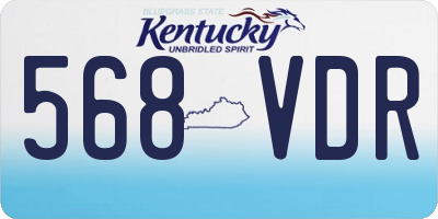 KY license plate 568VDR