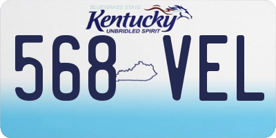 KY license plate 568VEL