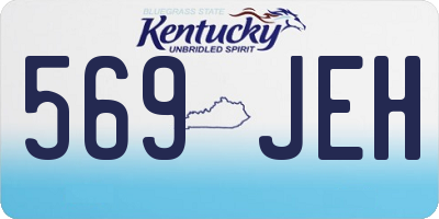 KY license plate 569JEH