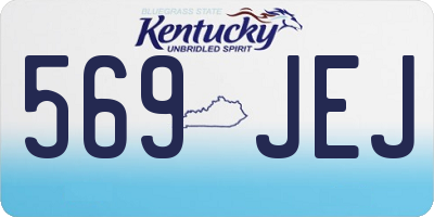 KY license plate 569JEJ
