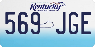 KY license plate 569JGE