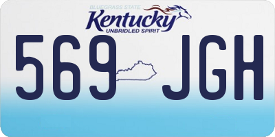 KY license plate 569JGH