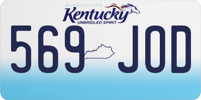 KY license plate 569JOD