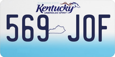 KY license plate 569JOF