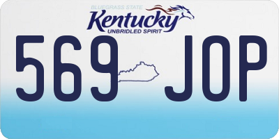 KY license plate 569JOP