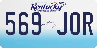 KY license plate 569JOR