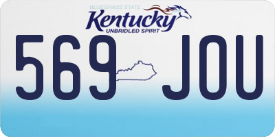 KY license plate 569JOU