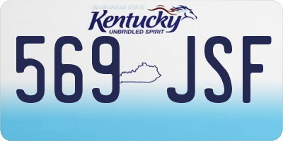 KY license plate 569JSF