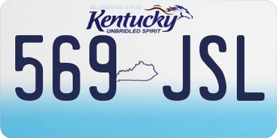 KY license plate 569JSL