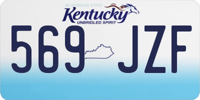 KY license plate 569JZF