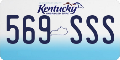 KY license plate 569SSS