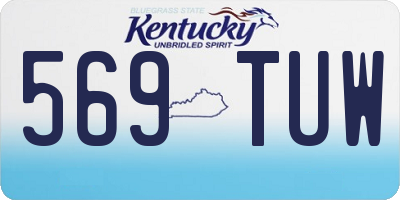 KY license plate 569TUW
