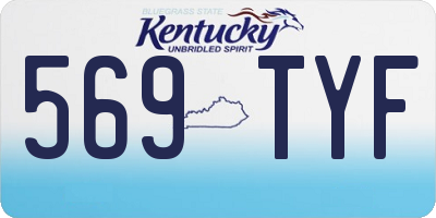 KY license plate 569TYF
