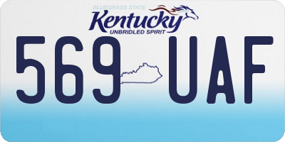 KY license plate 569UAF