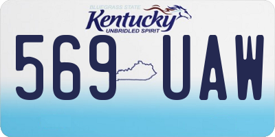 KY license plate 569UAW