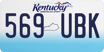 KY license plate 569UBK