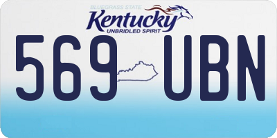 KY license plate 569UBN