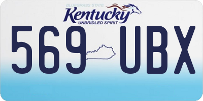 KY license plate 569UBX