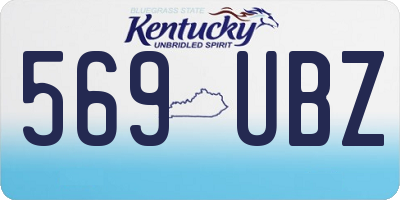 KY license plate 569UBZ