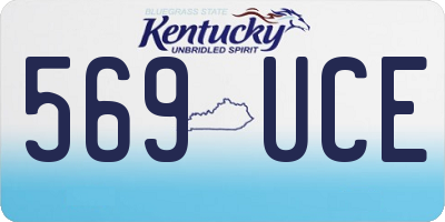 KY license plate 569UCE