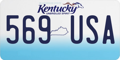 KY license plate 569USA