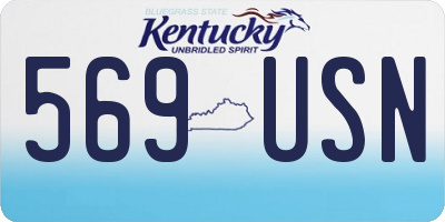 KY license plate 569USN