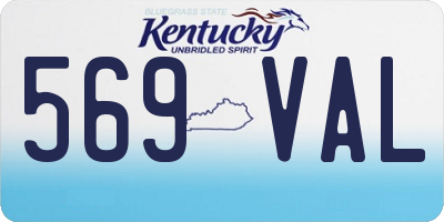 KY license plate 569VAL