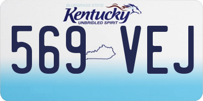 KY license plate 569VEJ