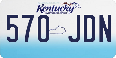 KY license plate 570JDN
