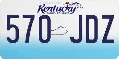 KY license plate 570JDZ