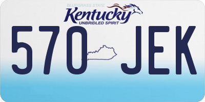 KY license plate 570JEK