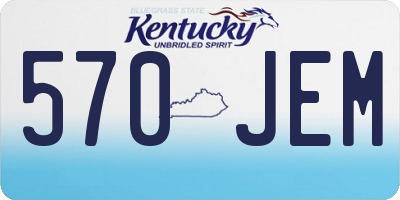 KY license plate 570JEM