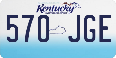KY license plate 570JGE