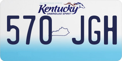 KY license plate 570JGH
