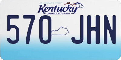 KY license plate 570JHN