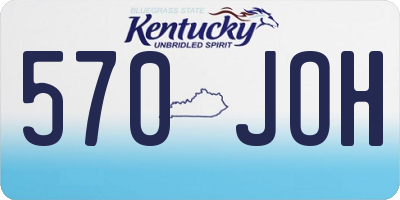 KY license plate 570JOH