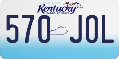 KY license plate 570JOL