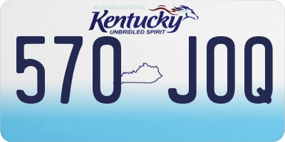 KY license plate 570JOQ