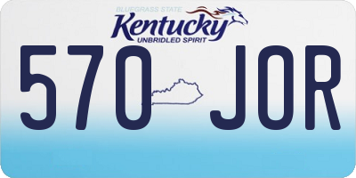 KY license plate 570JOR