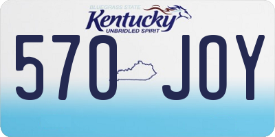 KY license plate 570JOY