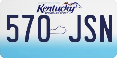 KY license plate 570JSN