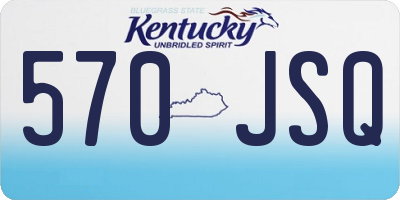 KY license plate 570JSQ