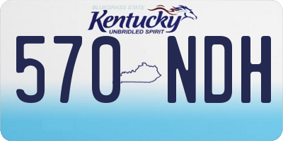 KY license plate 570NDH