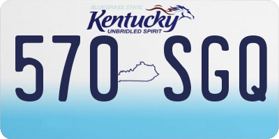 KY license plate 570SGQ