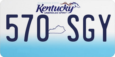 KY license plate 570SGY