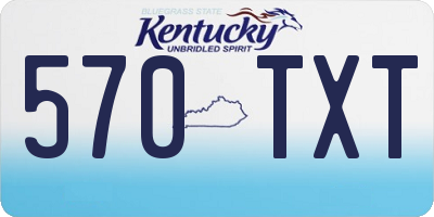 KY license plate 570TXT