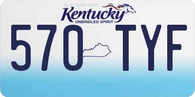 KY license plate 570TYF