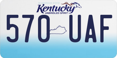 KY license plate 570UAF