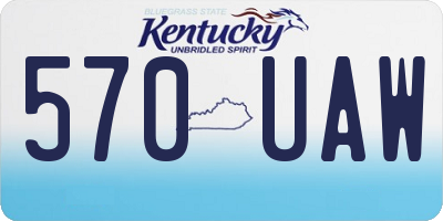 KY license plate 570UAW
