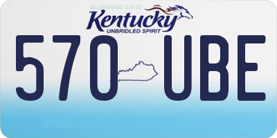 KY license plate 570UBE